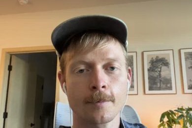 Brigham in a webcam interview