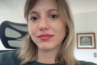 Melanie in a webcam interview